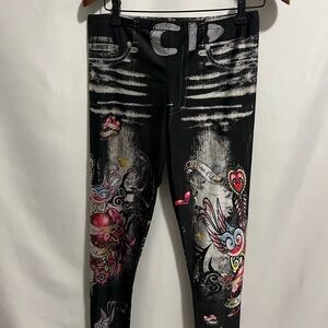 Reflessi Black and Gray Leggings